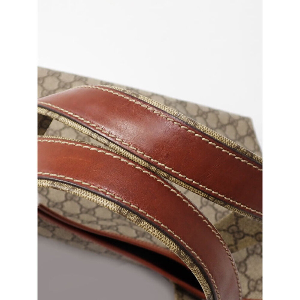 Gucci Beige GG Canvas bag Tote Supreme Loop Brown Web - Picture 6 of 9